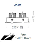 Faretto Incasso 2 Luci Orientabili Bianco Nero Cartongesso Led 60 watt Luce Calda Intec INC-APOLLO-2X30C-4