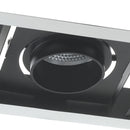 Faretto a Incasso Controsoffitto Bianco Nero Due Luci Orientabili 30 watt Luce Calda Intec INC-APOLLO-3X10C-3