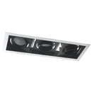 Faretto Incasso Cartongesso Nero Bianco Tre Luci Orientabili Led 90 watt Luce calda Intec INC-APOLLO-3X30C-1