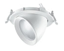 Faretto a Incasso Orientabile Bianco Riflettore Silver Controsoffittatura Led 30 watt Luce Calda Intec INC-DELTA-30-1