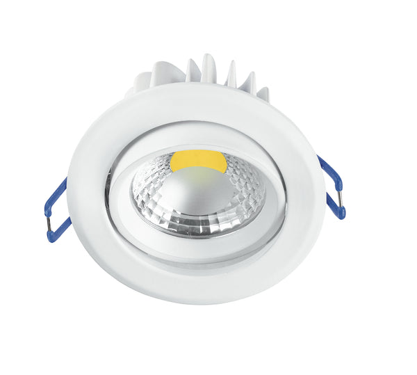 Runder Strahler Aluminium Weiß Verstellbarer Einbau Led 5 Watt Warmes Licht Intec INC-KRONE-5C sconto