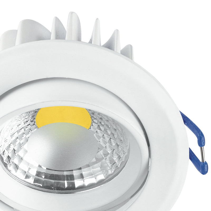 Faretto Tondo Alluminio Bianco Orientabile Incasso Led 5 watt Luce Calda Intec INC-KRONE-5C-2