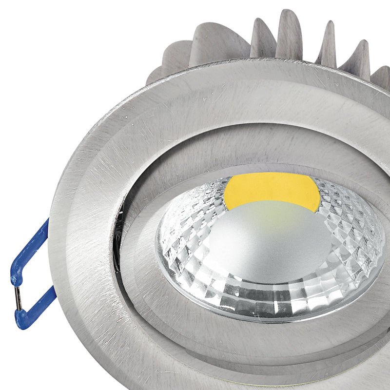 Faretto a Incasso Orientabile Tondo Alluminio Nikel Controsoffitto Led 5 watt 3200 K Intec INC-KRONE-5C-2