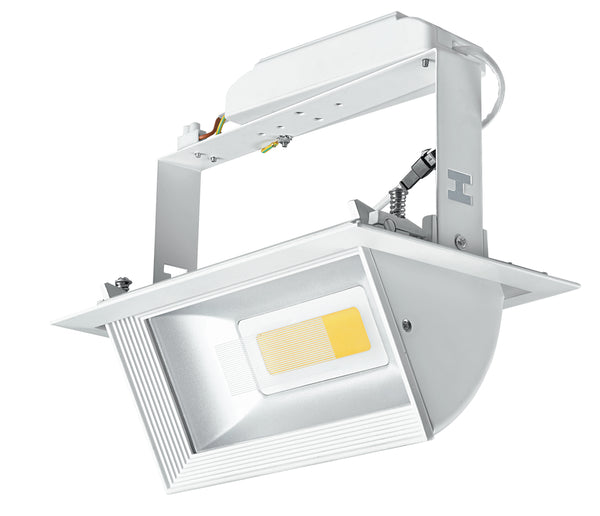 prezzo Quadratischer Einbaustrahler Weißer Gipskarton Silberner Led-Reflektor 30 Watt Warmes Licht Intec INC-LYBRA-30