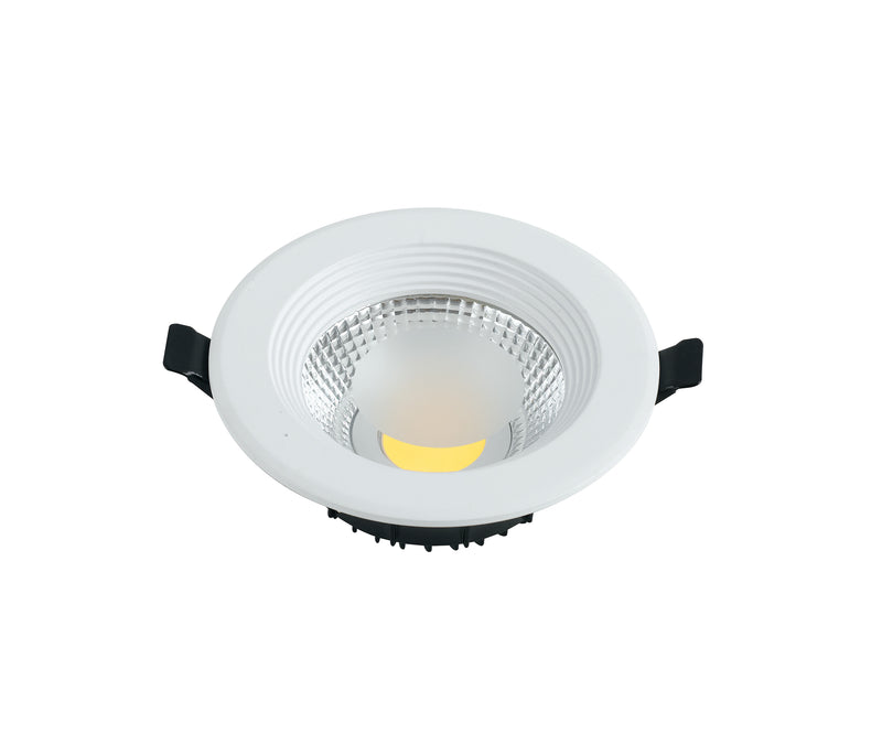 Faretto Incasso Alluminio Bianco Tondo Controsoffitto Led 10 watt Luce Fredda Intec INC-LYRA-10F-1