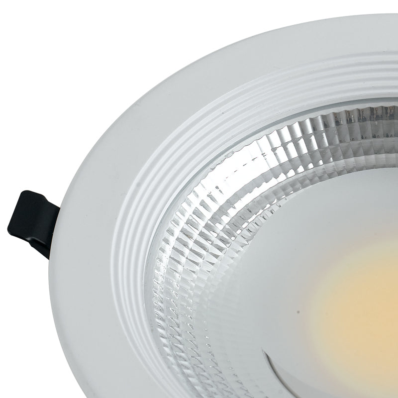 Faretto Incasso Alluminio Bianco Tondo Cartongesso Led 30 watt Luce Fredda Intec INC-LYRA-30F-2