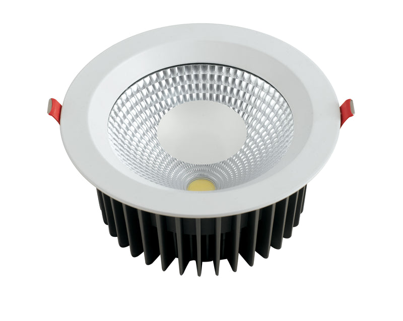 Faretto Tondo Alluminio Bianco Incasso Controsoffittatura Led 60 watt Luce Fredda Intec INC-LYRA-60F-1