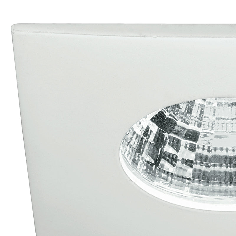 Faretto Bianco Alluminio Quadrato Incasso Controsoffitto Led 6 watt Luce Fredda Intec INC-NADIR-Q6F-2