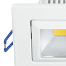 Faretto Quadrato Orientabile Alluminio Bianco Incasso Cartongesso Led 5 watt Luce Calda Intec INC-POUND-5C-3