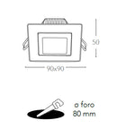 Faretto Alluminio Nikel Orientabile Incasso Cartongesso Led 5 watt Luce Fredda Intec INC-POUND-5F-4