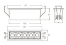 Faretti Modulo a Incasso Controsoffitto Bianco Nero Lucido Led 10 watt Luce Naturale Intec INC-SINKRO-10M-3