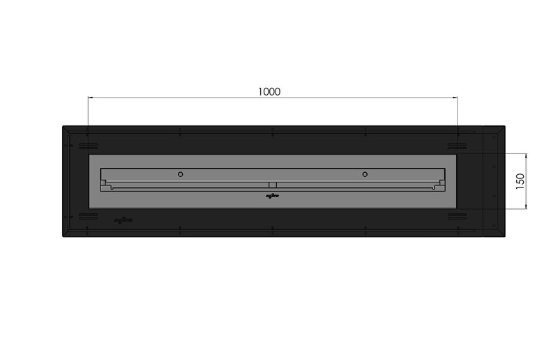 Camino a Bioetanolo Trifacciale da Incasso 120x50x30 cm INSIDE U1200.2 Nero con Vetro-6