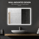 Specchio da Bagno 70x50 cm con Cornice a LED Argento-4