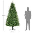 Albero di Natale Artificiale H228 cm 2056 Rami Decorato con Base in Metallo Verde-3