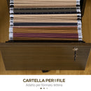 Cassettiera Schedario Portadocumenti 3 Cassetti 40x50x68,5 cm per Ufficio in MDF con Ruote Marrone-5