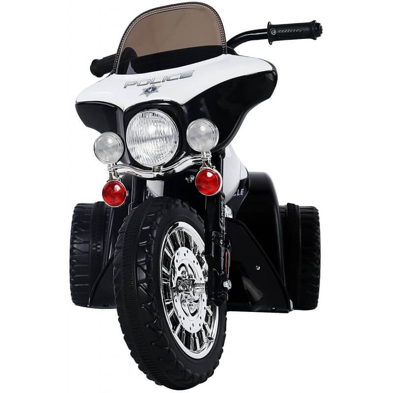 Mini Moto Elettrica per Bambini 6V Police Polizia Nera-3