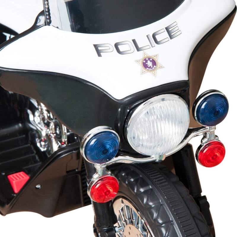 Mini Moto Elettrica per Bambini 6V Police Polizia Nera-9