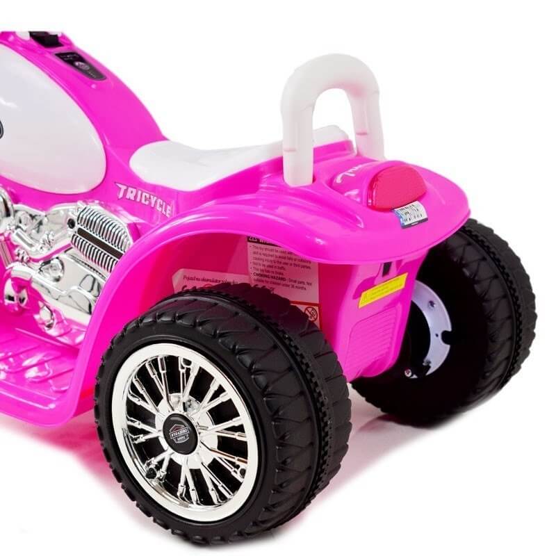 Mini Moto Elettrica per Bambini 6V Police Polizia Rosa-8