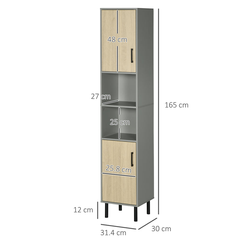 Colonna per mobile bagno 1 cassetto 2 ante L 31.6 x P 40 x H 190 cm bianco  lucido