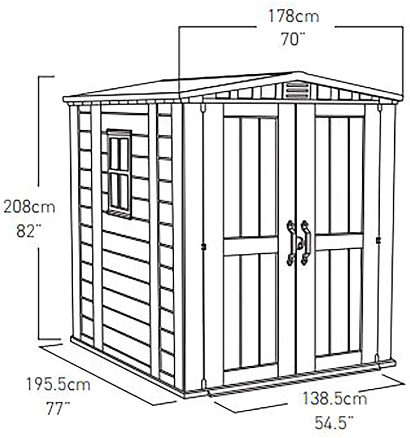 Casetta da Giardino Porta Attrezzi 178x208x195,5 cm in Resina Keter Factor 6x6 Beige-10