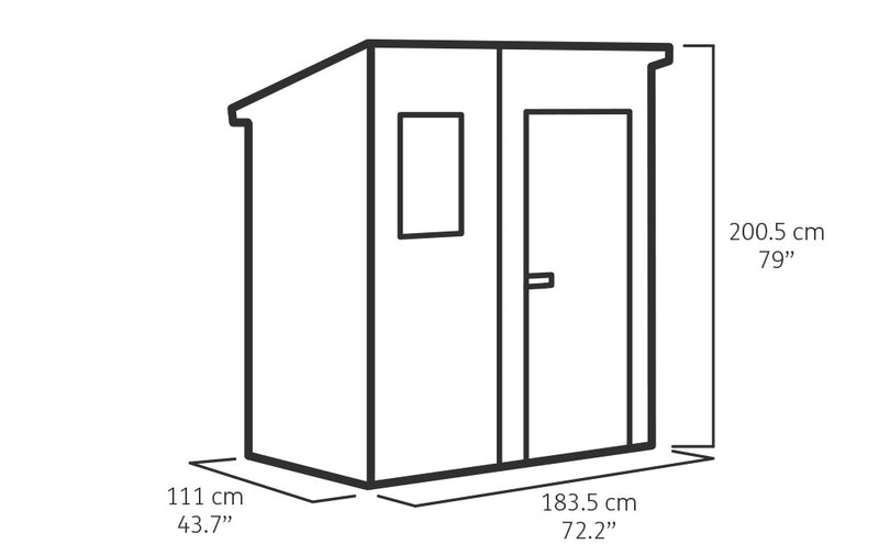 Casetta da Giardino Porta Attrezzi 183,5x200,5x111 cm in Resina Keter Manor Pent 6x4 Grigia-5