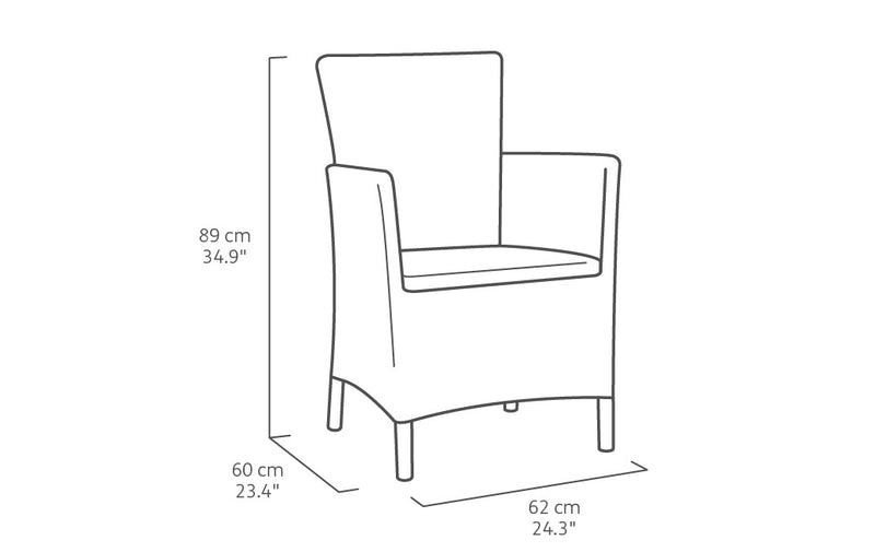 Set Tavolino e 2 Poltrone da Giardino Effetto Rattan Keter Iowa Balcony Antracite-6