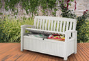 Panchina Contenitore da Giardino 132x89x61,2 cm in Resina Keter Patio Bench Bianca-3