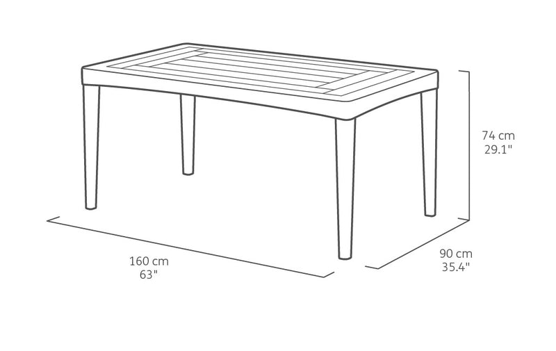 Tavolo da Giardino 160x90x74 cm in Resina Keter Girona Cappuccino-3