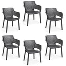 Set 6 Sedie da Giardino 61x54x79h cm Elisa Chair Grafite-1