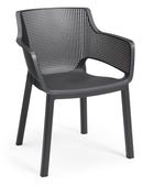 Set 6 Sedie da Giardino 61x54x79h cm Elisa Chair Grafite-3