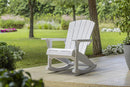 Poltrona Dondolo da Giardino 80,5x92x100,5 cm in Resina Keter Rocking Adirondack Bianco-3