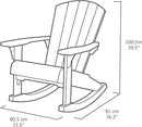 Poltrona Dondolo da Giardino 80,5x92x100,5 cm in Resina Keter Rocking Adirondack Bianco-5