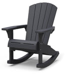 Poltrona Dondolo da Giardino 80,5x92x100,5 cm in Resina Keter Rocking Adirondack Antracite-1