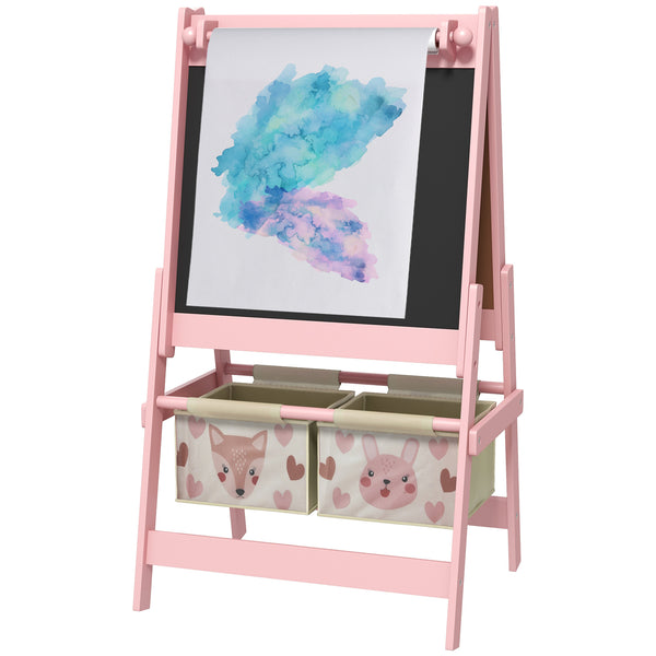 Lavagna per Bambini 3 in 1 54x46,5x93 cm con Cavalletto Rosa acquista