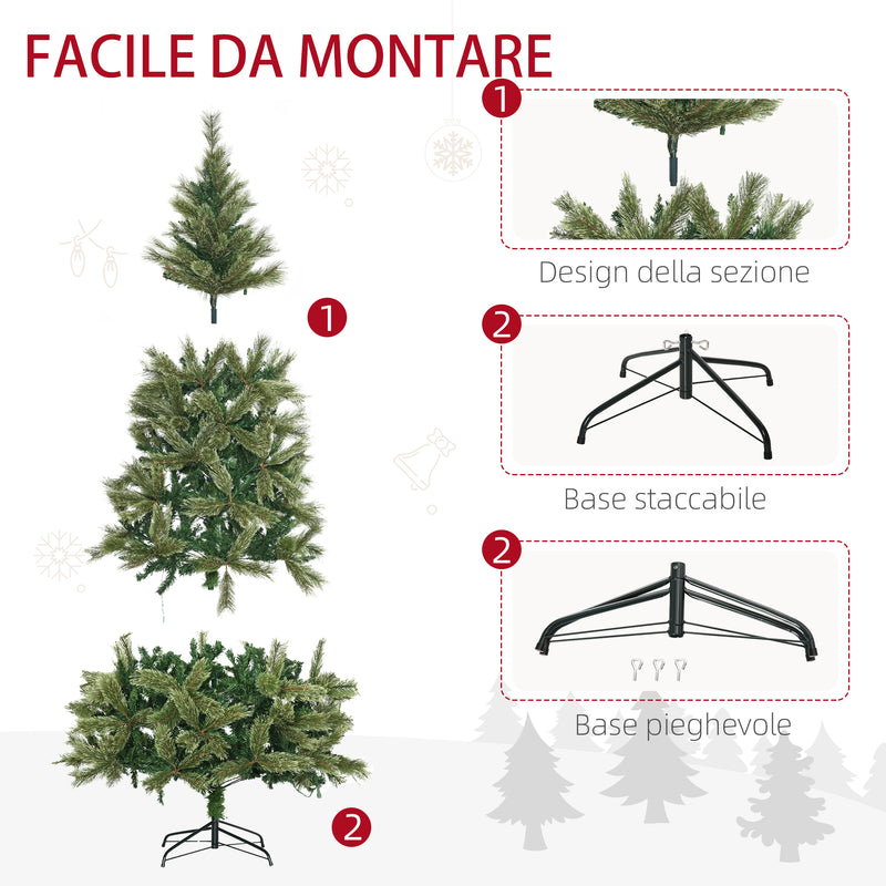 Albero di Natale Artificiale H210 cm 908 Rami con 350 Luci LED Verde-8