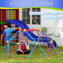 Cupola per Arrampicata Bambini 3-8 Anni per 4 Bimbi Ø183x90 cm in Metallo Multicolore-4