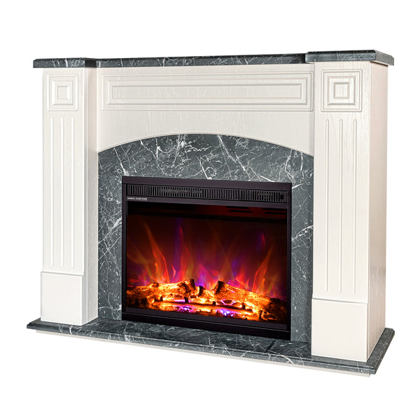 Camino Elettrico da Pavimento 90x115x32 cm Effetto Fiamma 1500W Magnolia & Lorance Ivory/dark gray online