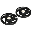 Set di 2 Dischi Pesi da 5 kg per Bilanciere Ø24x3,5 cm in Acciaio con Rivestimento in Gomma Nero-1