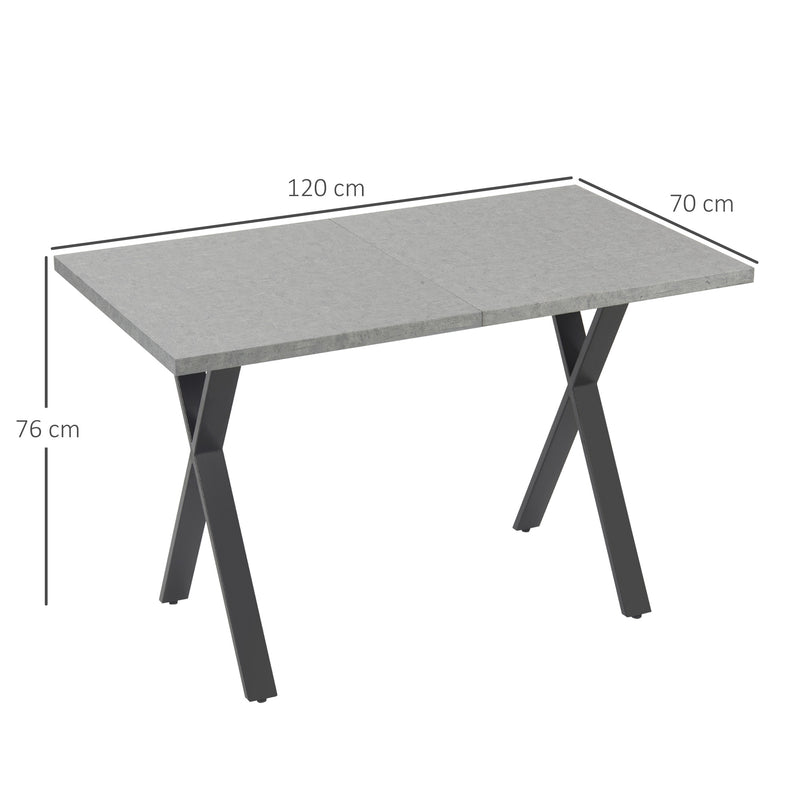 Tavolo da Pranzo per 4 persone 120x70x76 cm Piano Effetto Roccia-3