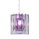 Lampada a Sospensione 27x27xH30 cm in Vetro Pisa Viola-1