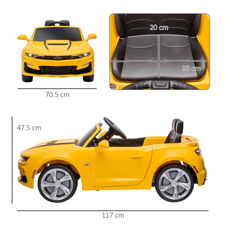 Macchina Elettrica per Bambini 12V Chevrolet Camaro Giallo-3