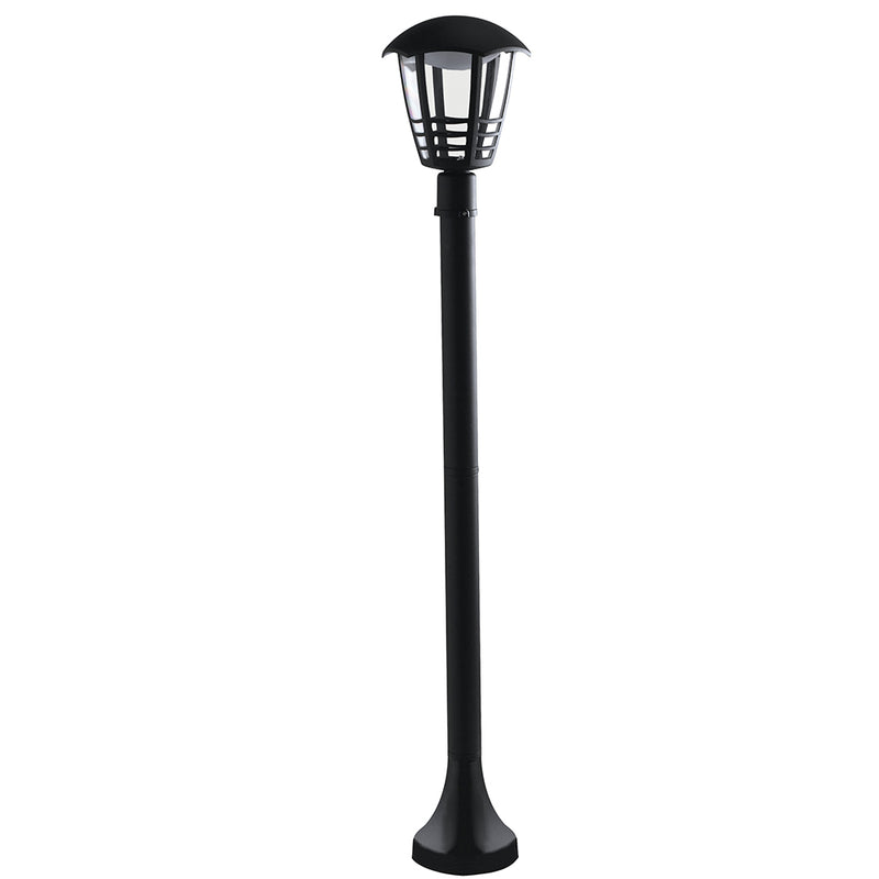 Palo con Griglia Alluminio Nero Diffusore Policarbonato Esterno Led 12 watt Luce Naturale Intec LANT-CLOE/P1-1