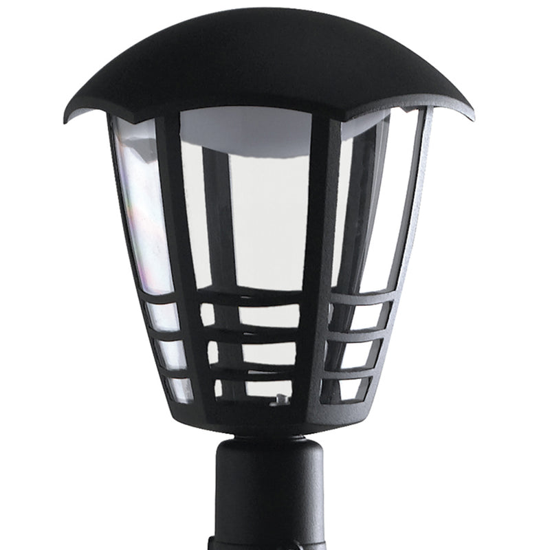 Palo con Griglia Alluminio Nero Diffusore Policarbonato Esterno Led 12 watt Luce Naturale Intec LANT-CLOE/P1-2