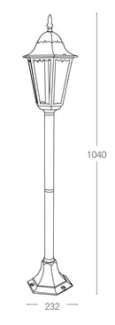 Palo Alluminio Nero Argento Diffusore Tenuta Stagna E27 Intec LANT-FIRENZE/P1-4