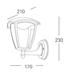 Lanterna Verso Alto Alluminio Pressofuso Nero Diffusore Policarbonato Led 12 watt Luce Naturale Intec LANT-LADY/AP1A-4