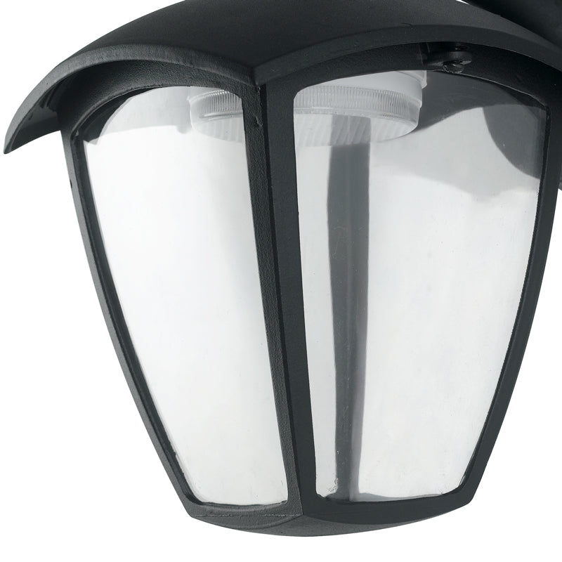 Lanterna Verso Basso Alluminio Nero Diffusore Policarbonato Esterno Led 12 watt Luce Naturale Intec LANT-LADY/AP1B-2