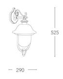 Lanterna verso Basso Diffusore Alluminio Nero Rame Impermeabile E27 Intec LANT-VENEZIA-AP1B-4