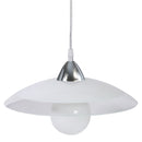 Sospensione D30 1xE27 Montatura Cromo-Trasparente Vetro Lastra Bianco E-Energy Lavinia-1