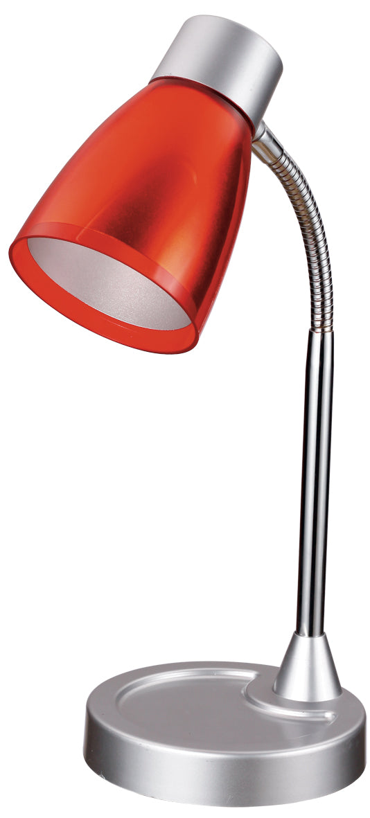 sconto Lampe für Schreibtisch rot einstellbar Kunststoff Metall Lampe moderne E14 Umgebung LDT055ARK