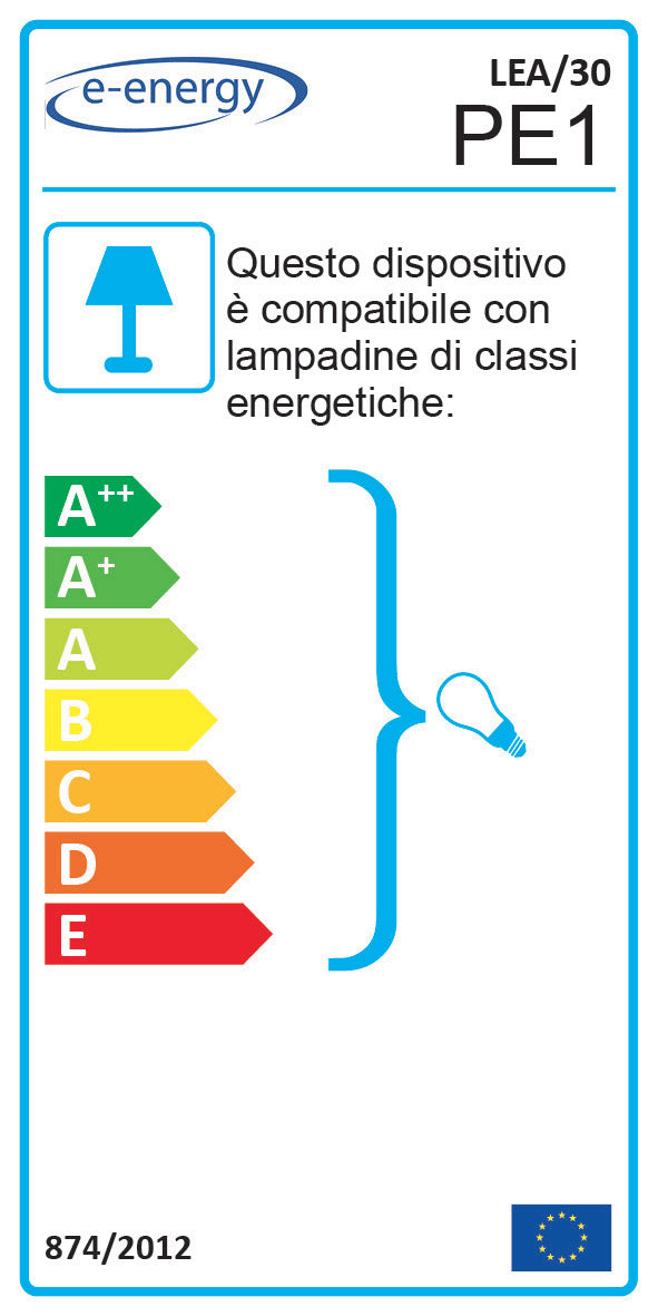 Plafoniera 1xE27 Ganci Cromo Vetro Lastra Serigrafato Alabastro Bianco E-Energy Lea-2